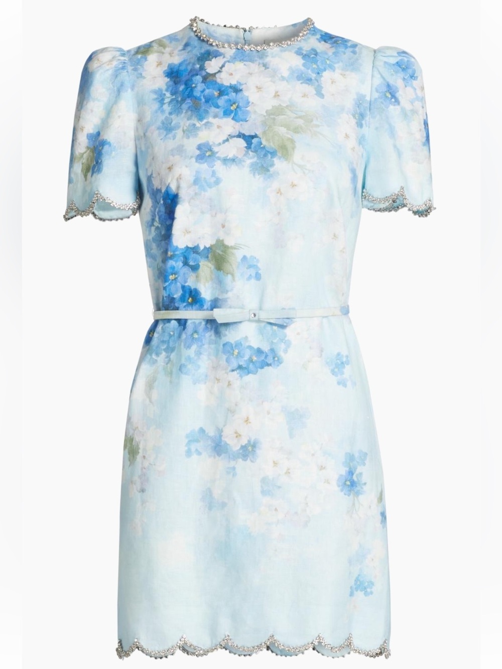 Zimmermann Crush Floral Scalloped Shift Dress Size 3 NWT